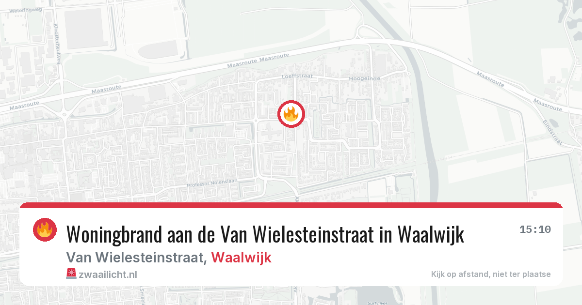 Woningbrand aan de Van Wielesteinstraat in Waalwijk — 29 jul 2026
