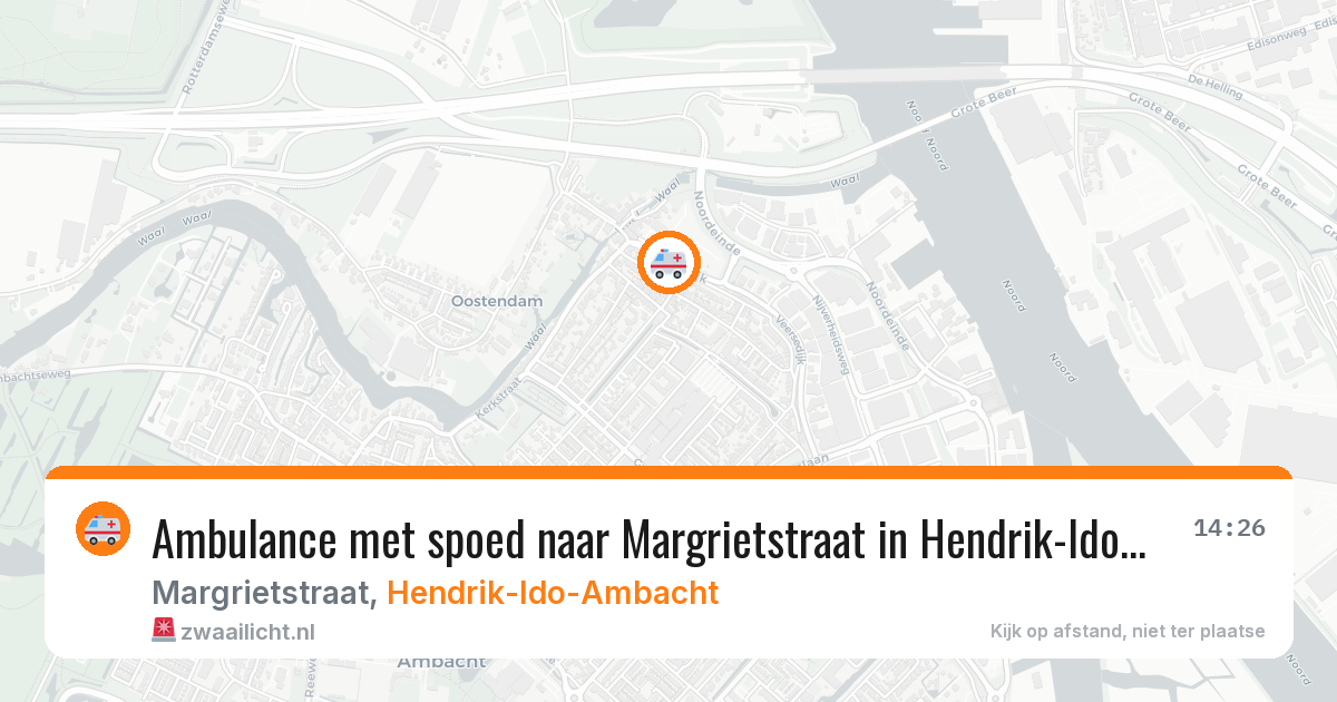 Ambulance met spoed naar Margrietstraat in Hendrik-Ido-Ambacht — 22 feb 2026