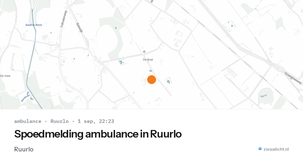 Spoedmelding ambulance in Ruurlo — 1 sep 2026