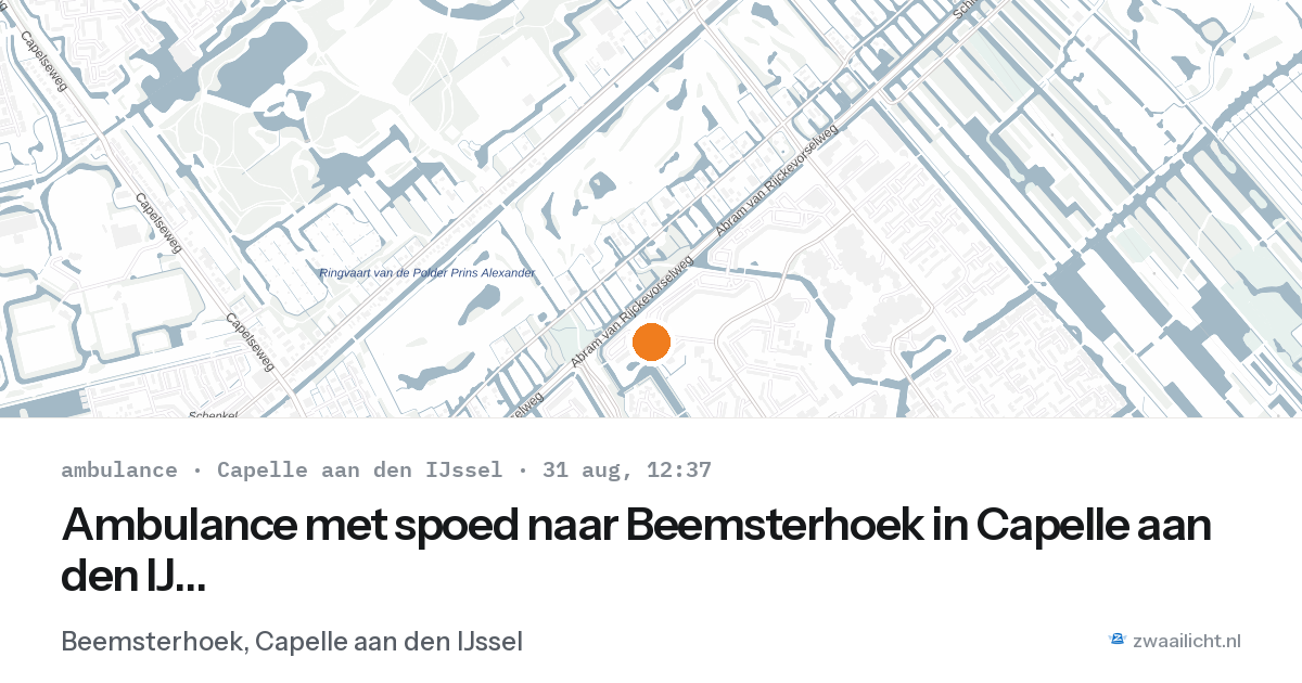 Ambulance met spoed naar Beemsterhoek in Capelle aan den IJssel — 31 aug 2026