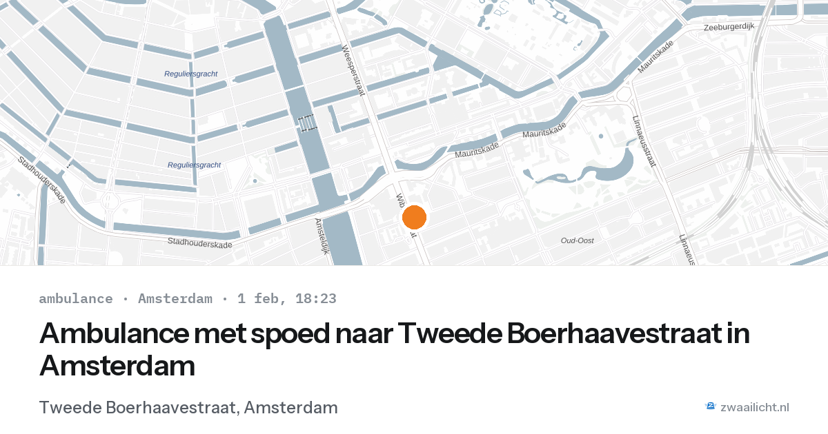 Ambulance met spoed naar Tweede Boerhaavestraat in Amsterdam — 1 feb 2026