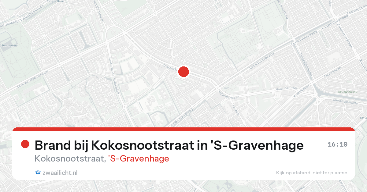 Brand bij Kokosnootstraat in 'S-Gravenhage — 21 aug 2026