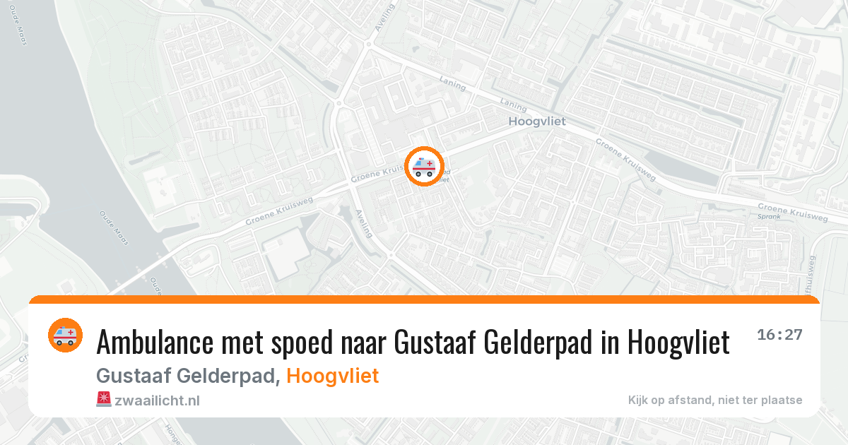 Ambulance met spoed naar Gustaaf Gelderpad in Hoogvliet — 27 jun 2026