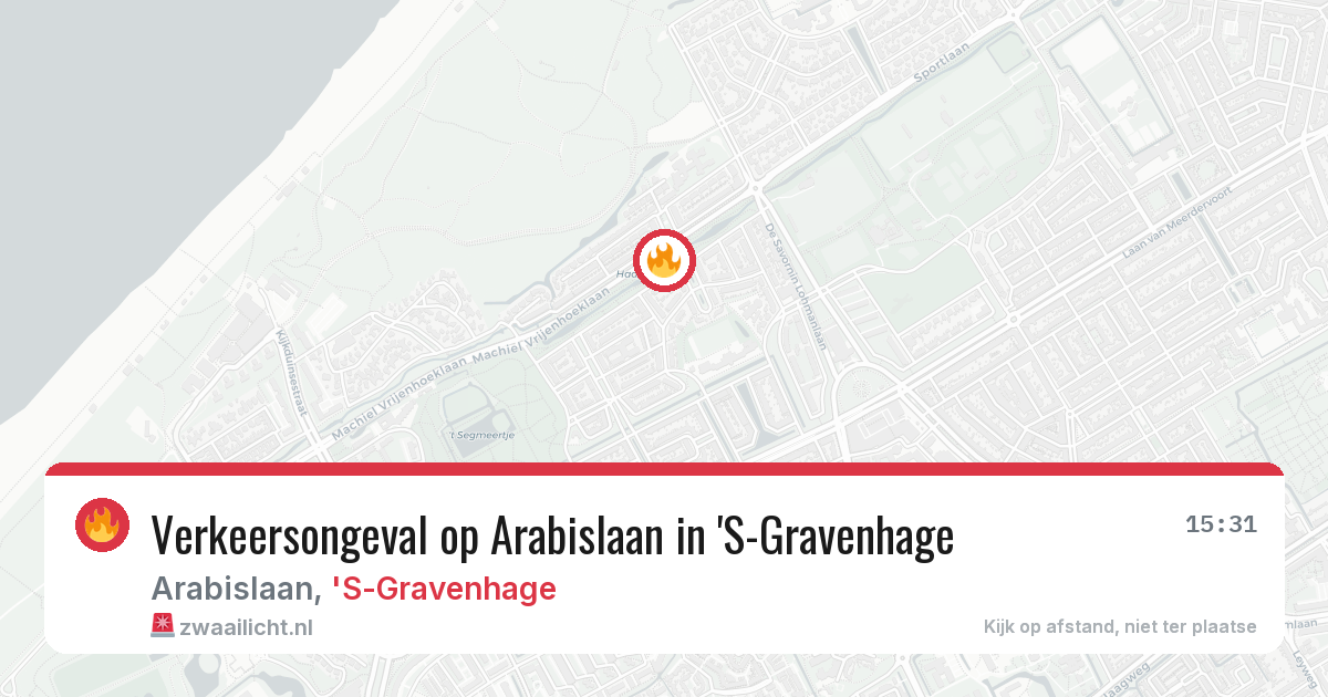 Verkeersongeval op Arabislaan in 'S-Gravenhage — 3 jul 2026