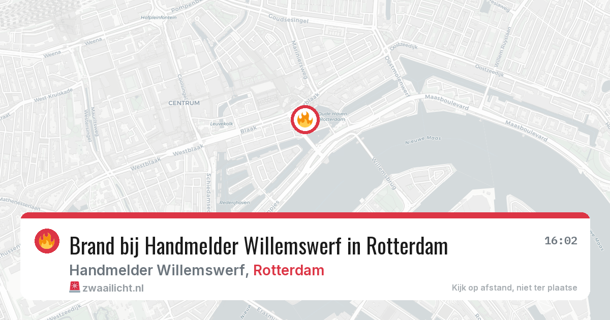 Brand bij Handmelder Willemswerf in Rotterdam — 13 jun 2026
