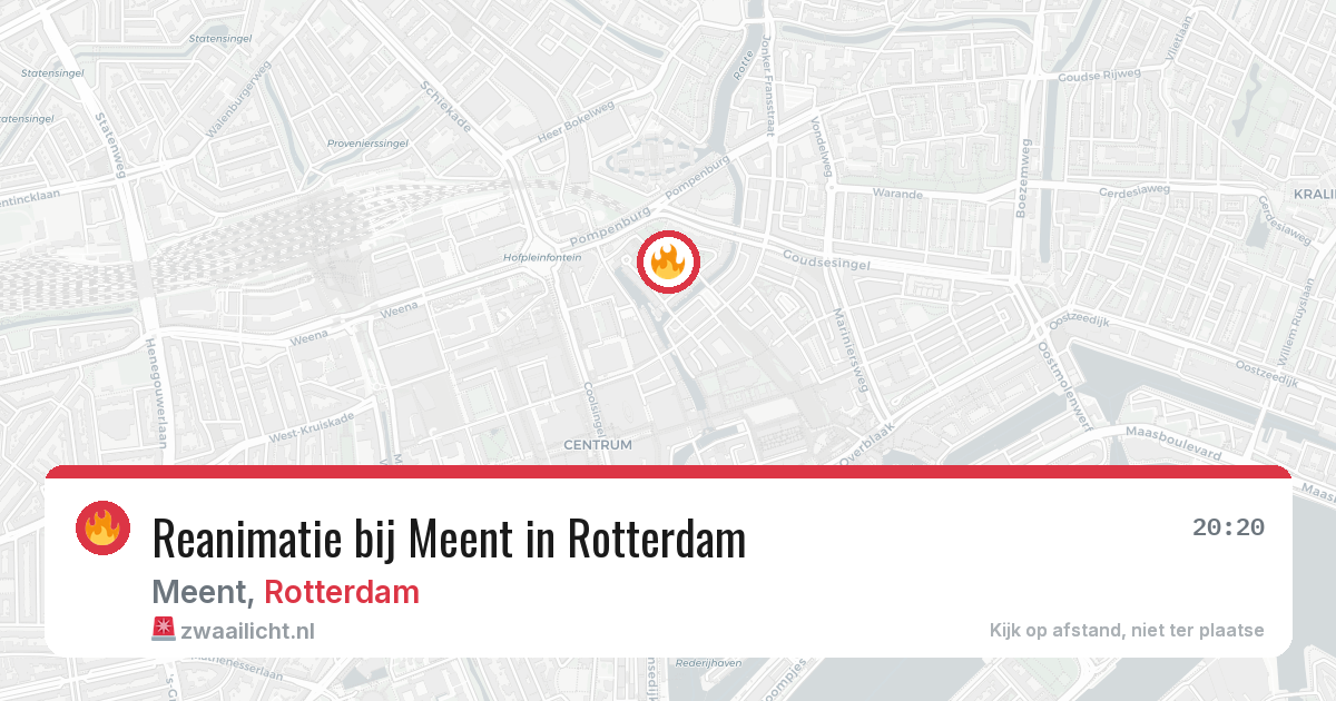 Reanimatie bij Meent in Rotterdam — 12 apr 2026
