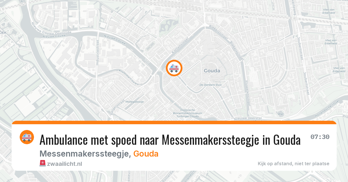 Ambulance met spoed naar Messenmakerssteegje in Gouda — 27 mrt 2026