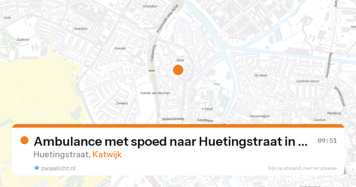 Ambulance met spoed naar Huetingstraat in Katwijk — 14 jun 2026
