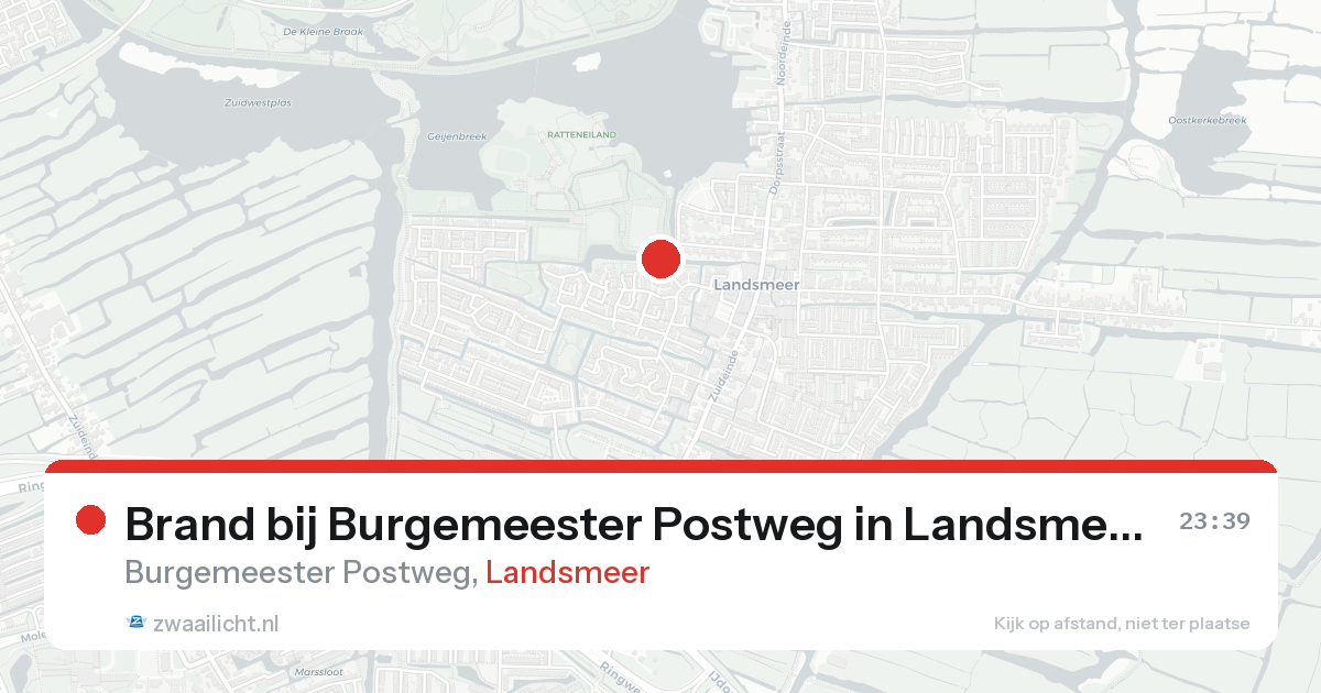 Brand bij Burgemeester Postweg in Landsmeer — 16 aug 2026