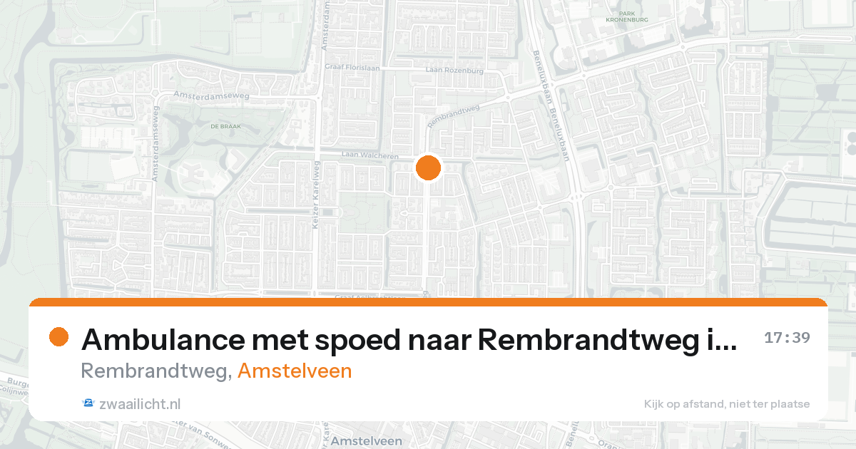 Ambulance met spoed naar Rembrandtweg in Amstelveen — 14 jun 2026