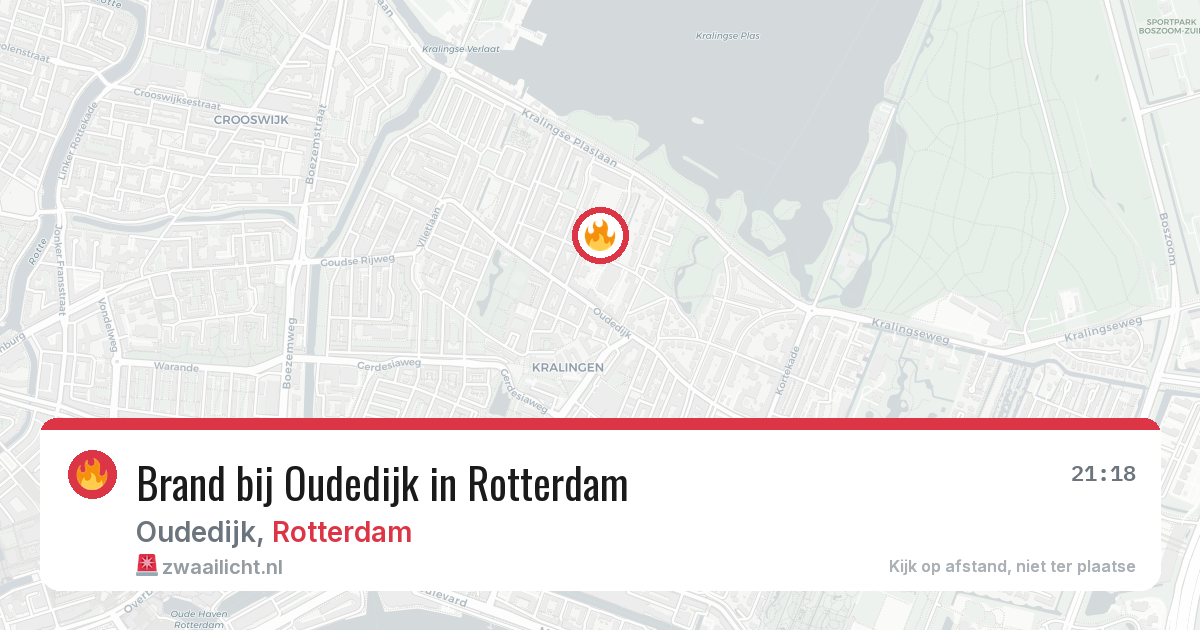 Brand bij Oudedijk in Rotterdam — 13 aug 2026