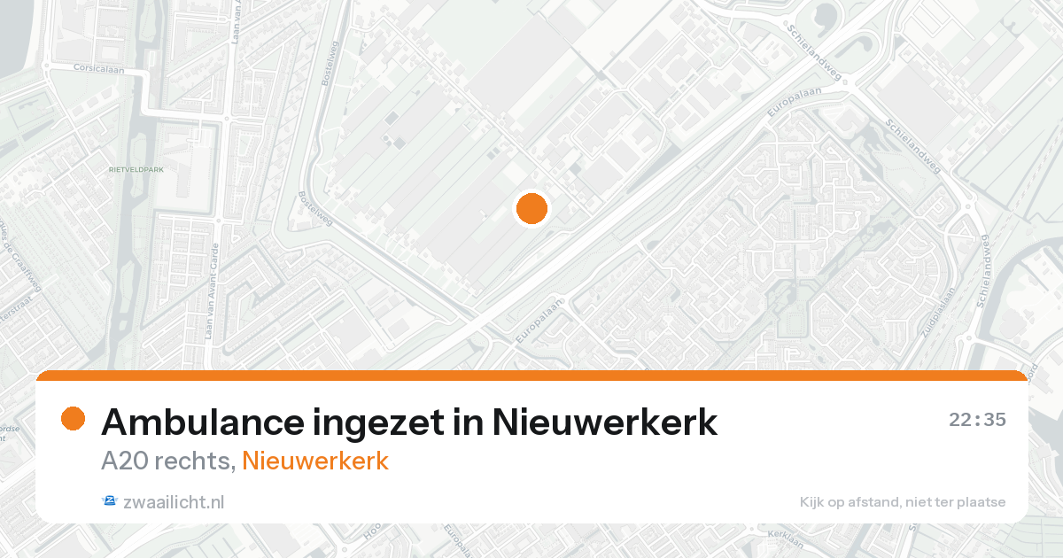Ambulance ingezet in Nieuwerkerk — 16 aug 2026