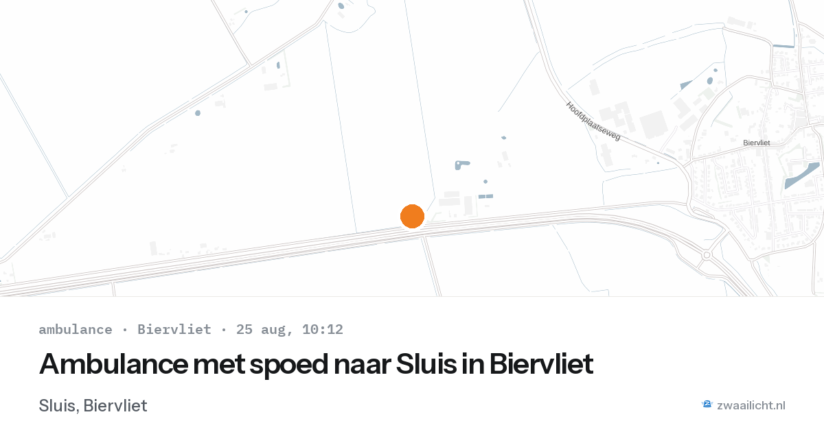 Ambulance met spoed naar Sluis in Biervliet — 25 aug 2026