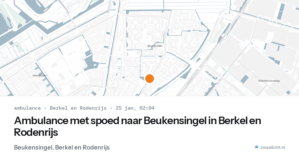 Ambulance met spoed naar Beukensingel in Berkel en Rodenrijs — 25 jan 2026