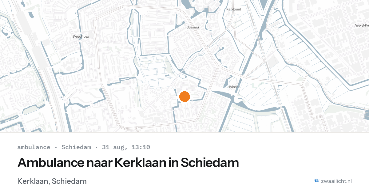 Ambulance naar Kerklaan in Schiedam — 31 aug 2026