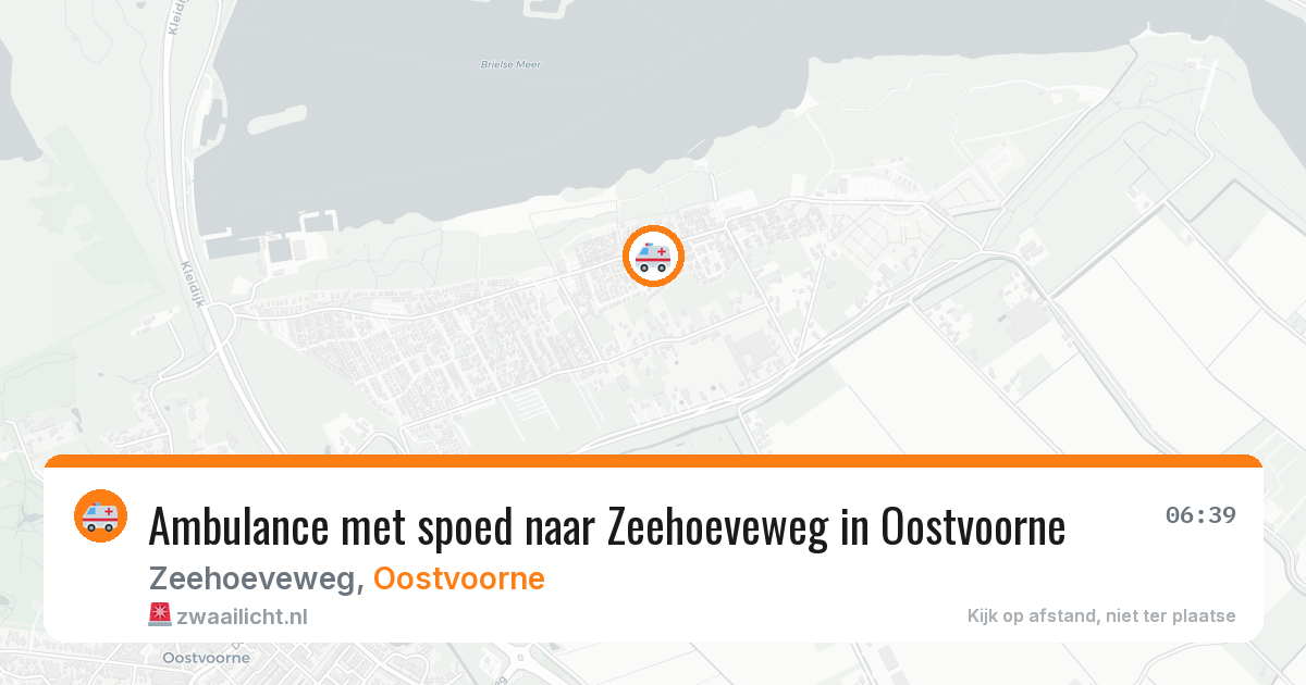 Ambulance met spoed naar Zeehoeveweg in Oostvoorne — 14 aug 2026