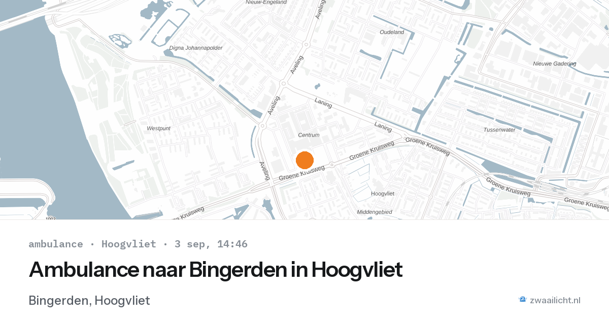 Ambulance naar Bingerden in Hoogvliet — 3 sep 2026