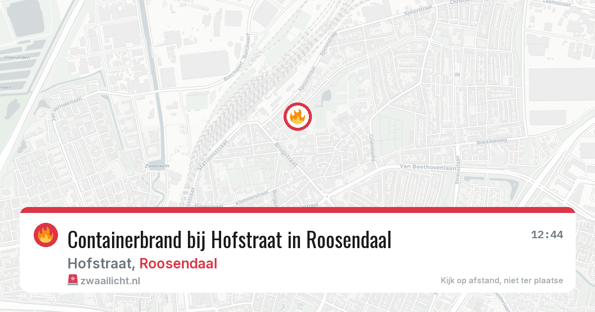 Containerbrand bij Hofstraat in Roosendaal — 29 mei 2026