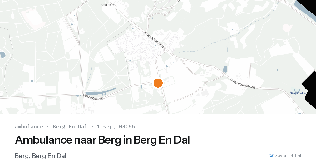 Ambulance naar Berg in Berg En Dal — 1 sep 2026