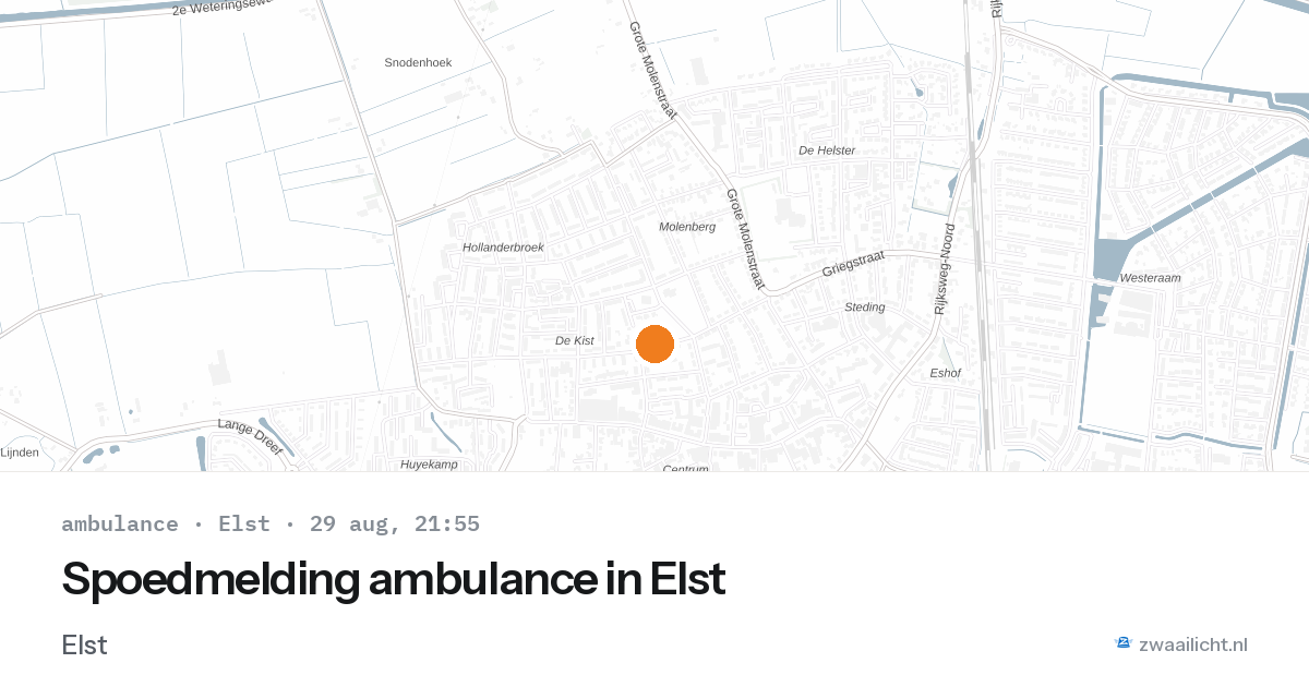 Spoedmelding ambulance in Elst — 29 aug 2026