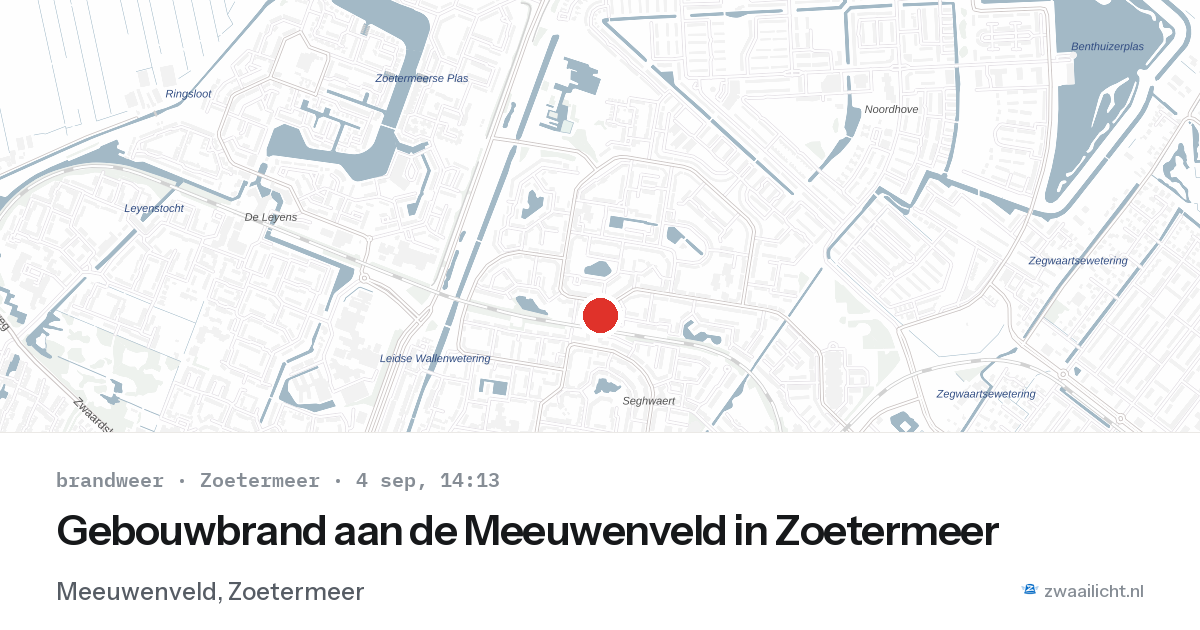 Gebouwbrand aan de Meeuwenveld in Zoetermeer — 4 sep 2026