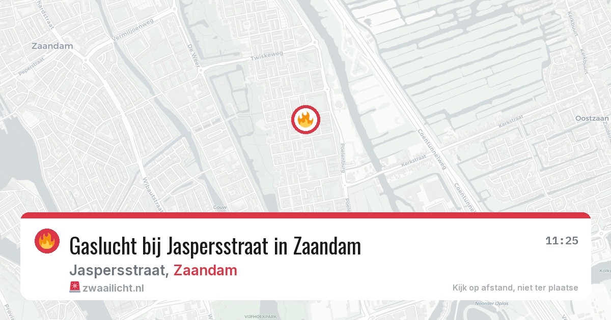 Gaslucht bij Jaspersstraat in Zaandam — 28 mei 2026