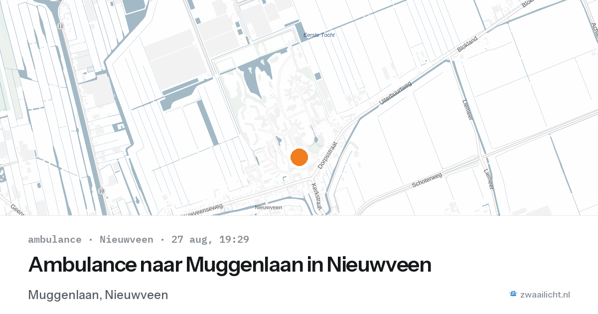 Ambulance naar Muggenlaan in Nieuwveen — 27 aug 2026