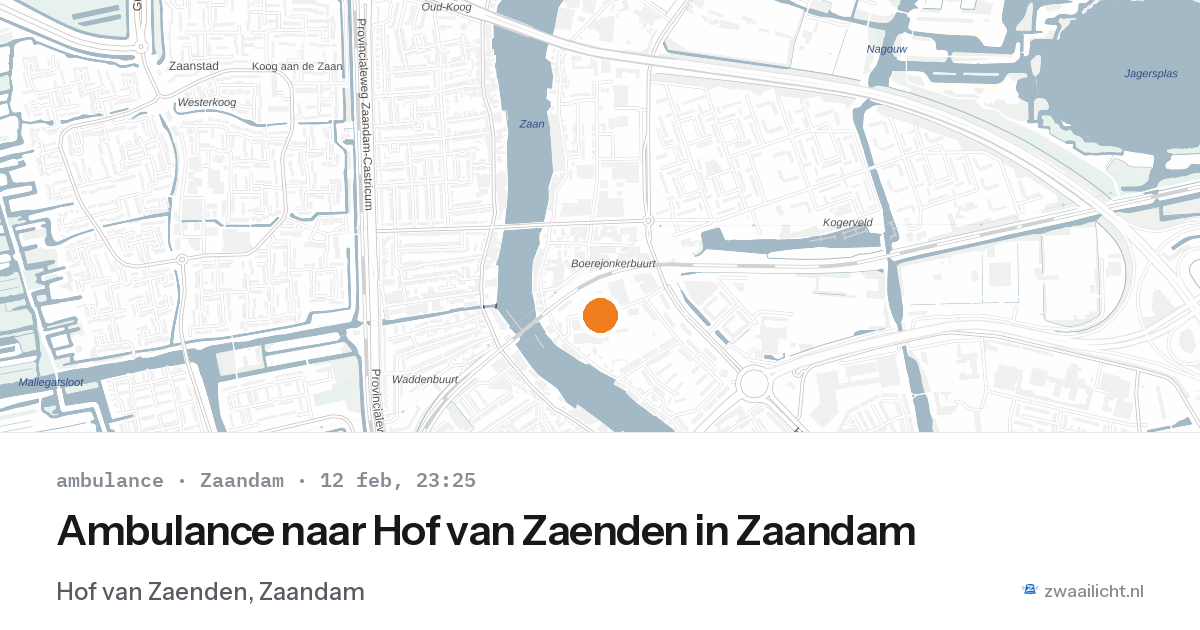 Ambulance naar Hof van Zaenden in Zaandam — 12 feb 2026