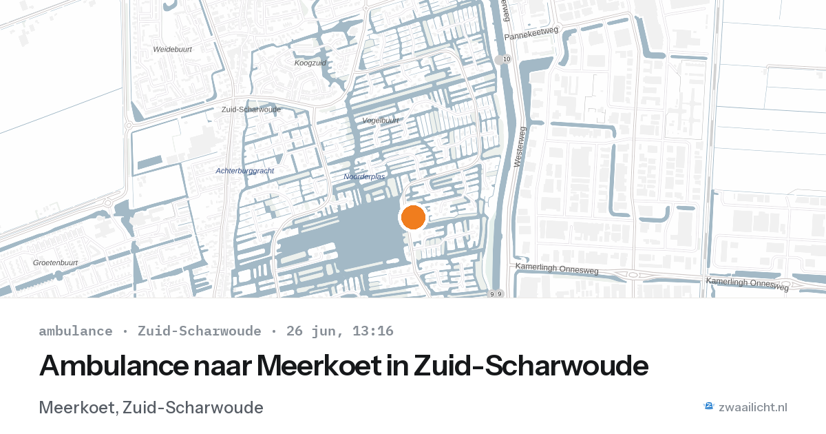 Ambulance naar Meerkoet in Zuid-Scharwoude — 26 jun 2026