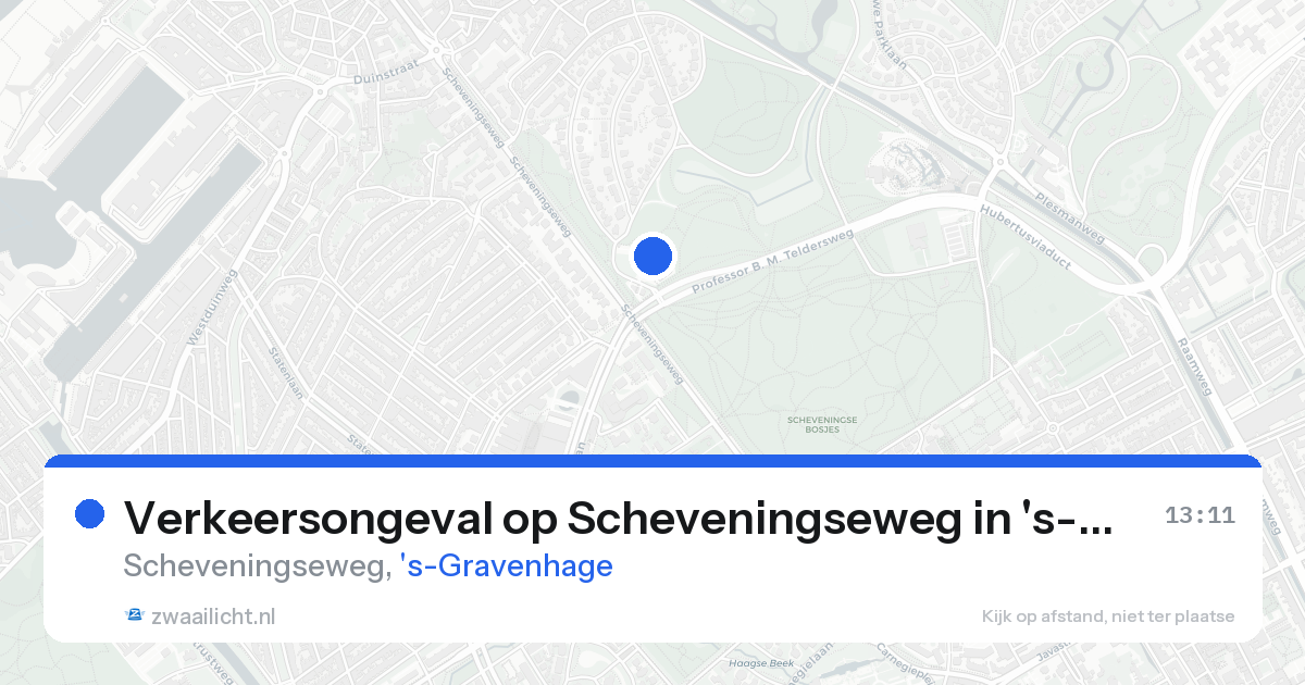 Verkeersongeval op Scheveningseweg in 's-Gravenhage — 23 aug 2026