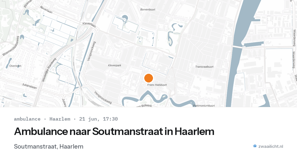 Ambulance naar Soutmanstraat in Haarlem — 21 jun 2026