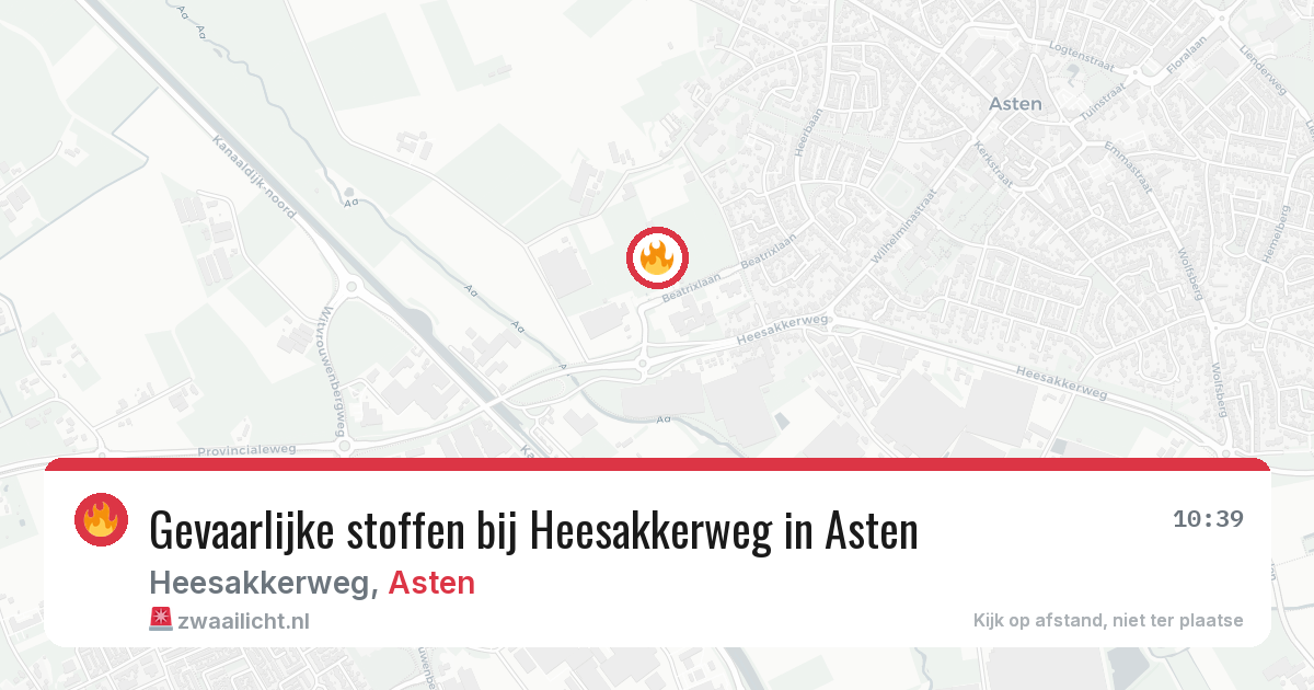 Gevaarlijke stoffen bij Heesakkerweg in Asten — 18 apr 2026