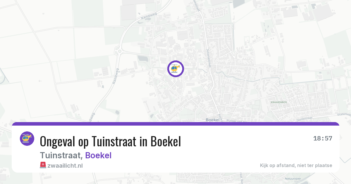Ongeval op Tuinstraat in Boekel — 23 mei 2026