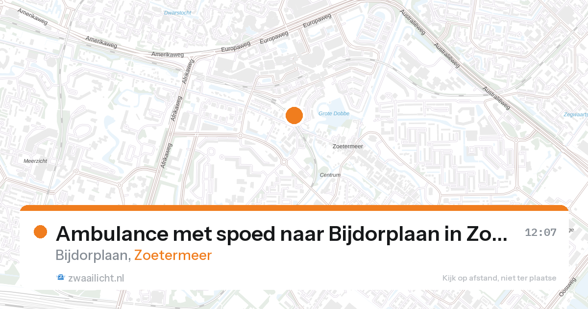 Ambulance met spoed naar Bijdorplaan in Zoetermeer — 27 aug 2026