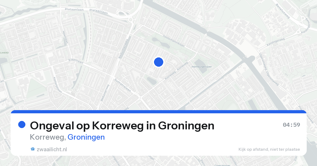 Ongeval op Korreweg in Groningen — 22 aug 2026