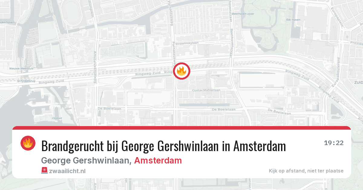 Brandgerucht bij George Gershwinlaan in Amsterdam — 16 mrt 2026