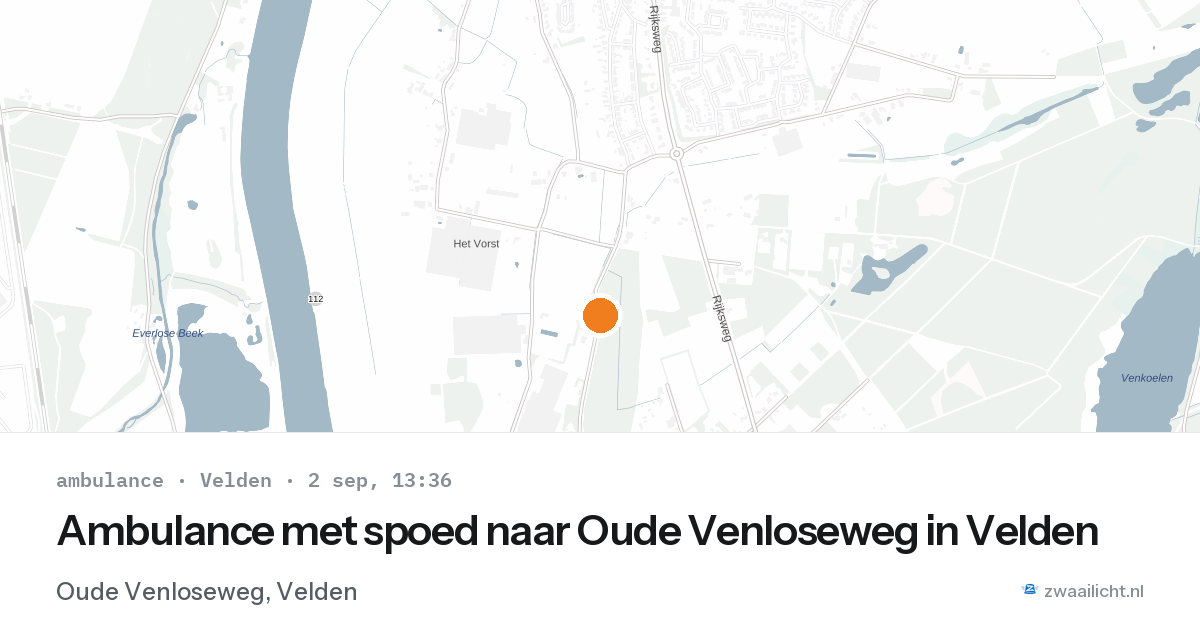 Ambulance met spoed naar Oude Venloseweg in Velden — 2 sep 2026