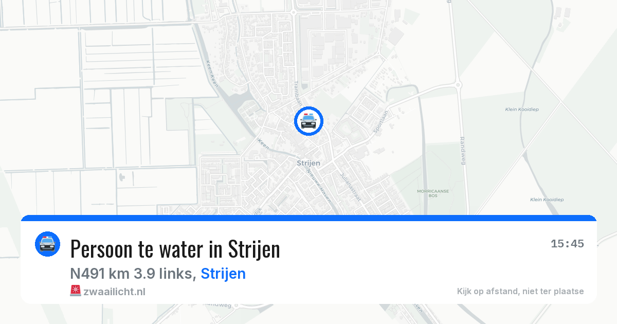 Persoon te water in Strijen — 24 jun 2026