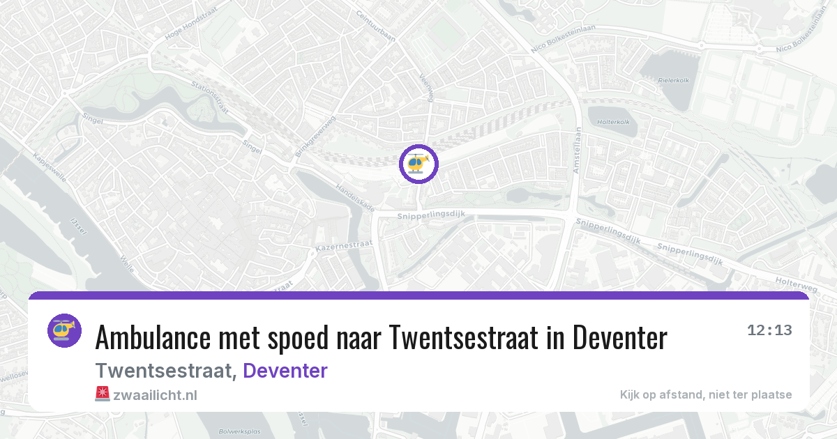 Ambulance met spoed naar Twentsestraat in Deventer — 29 jul 2026