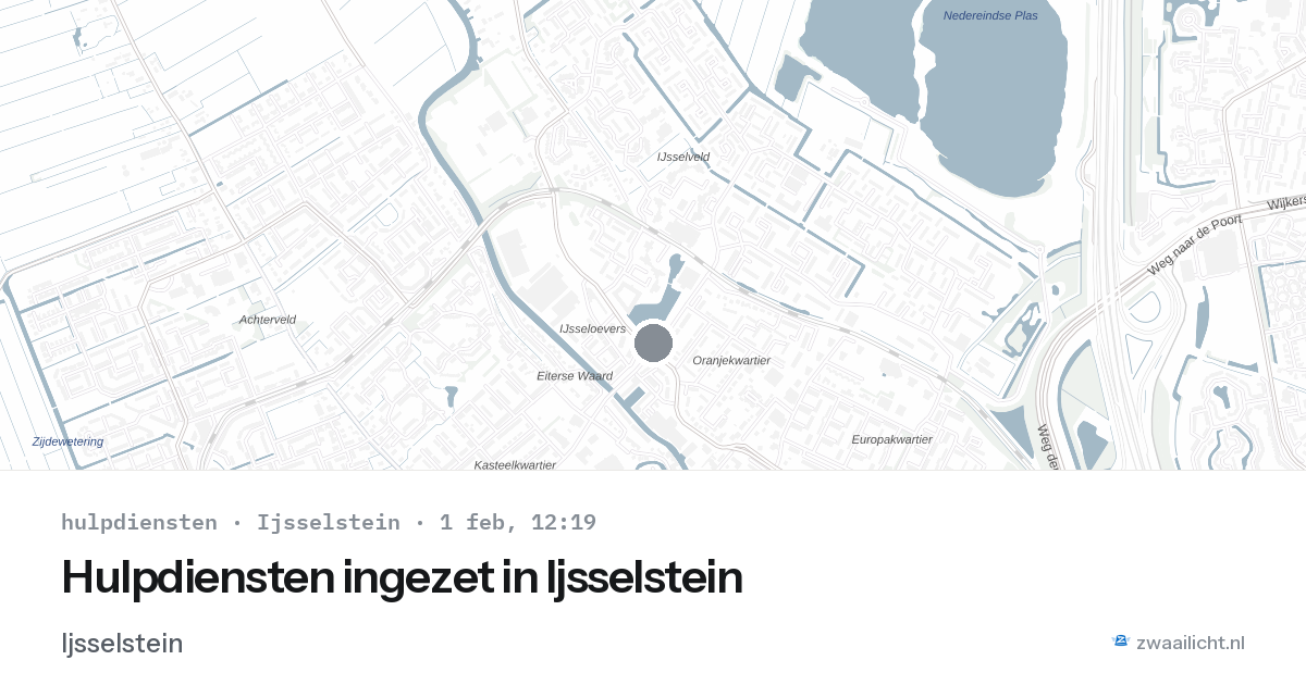 Hulpdiensten ingezet in Ijsselstein — 1 feb 2026 | 🚨 Zwaailicht.nl