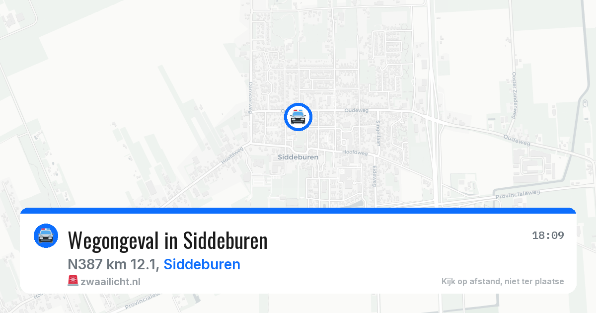 Wegongeval in Siddeburen — 16 jul 2026