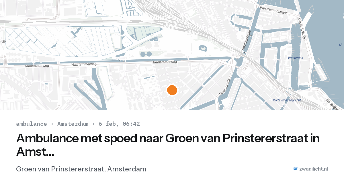 Ambulance met spoed naar Groen van Prinstererstraat in Amsterdam — 6 feb 2026