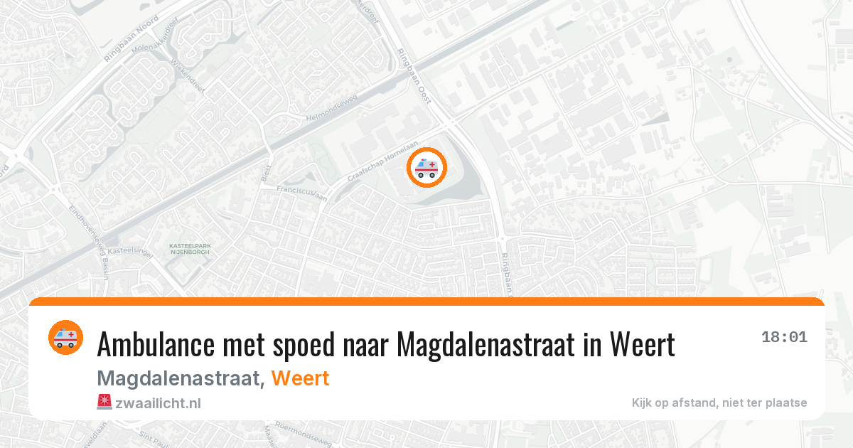 Ambulance met spoed naar Magdalenastraat in Weert — 21 jun 2026