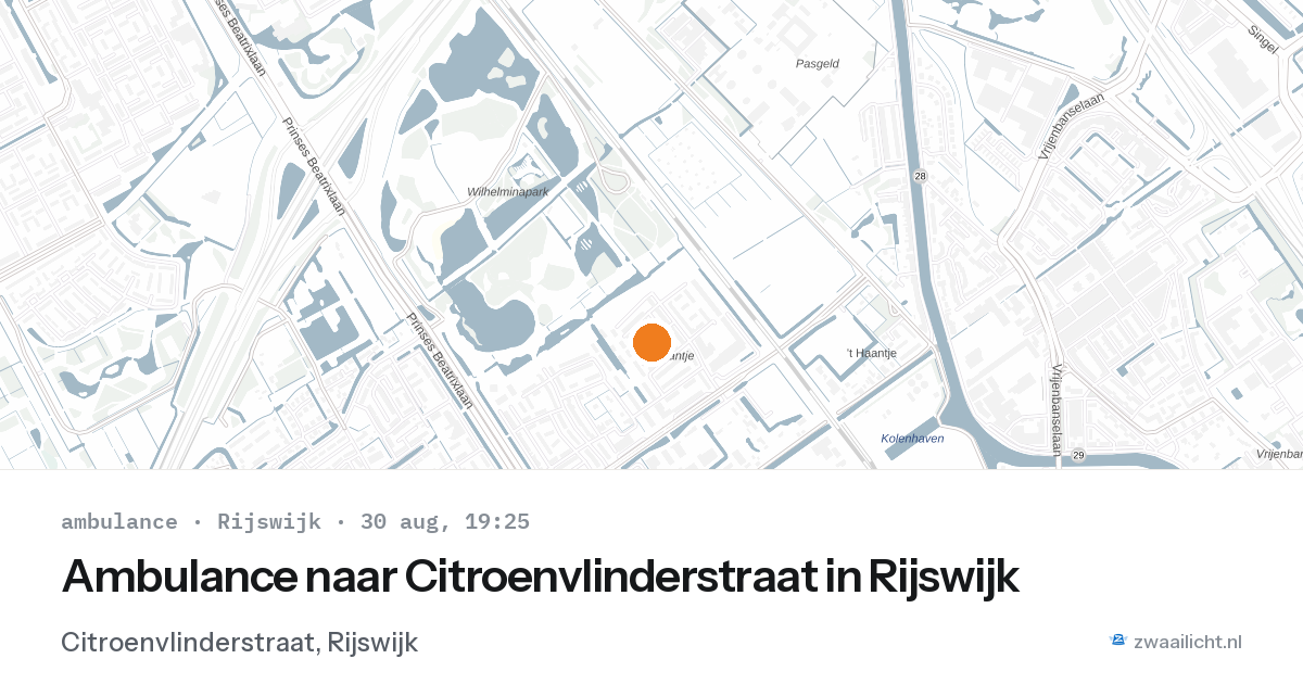 Ambulance naar Citroenvlinderstraat in Rijswijk — 30 aug 2026