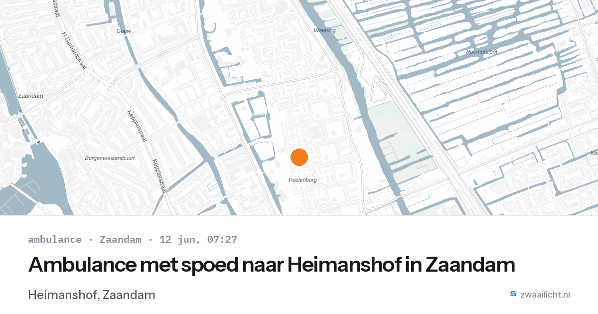 Ambulance met spoed naar Heimanshof in Zaandam — 12 jun 2026