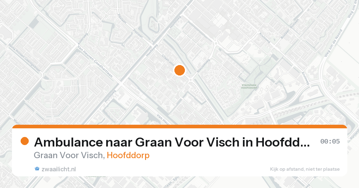 Ambulance naar Graan Voor Visch in Hoofddorp — 20 mei 2026