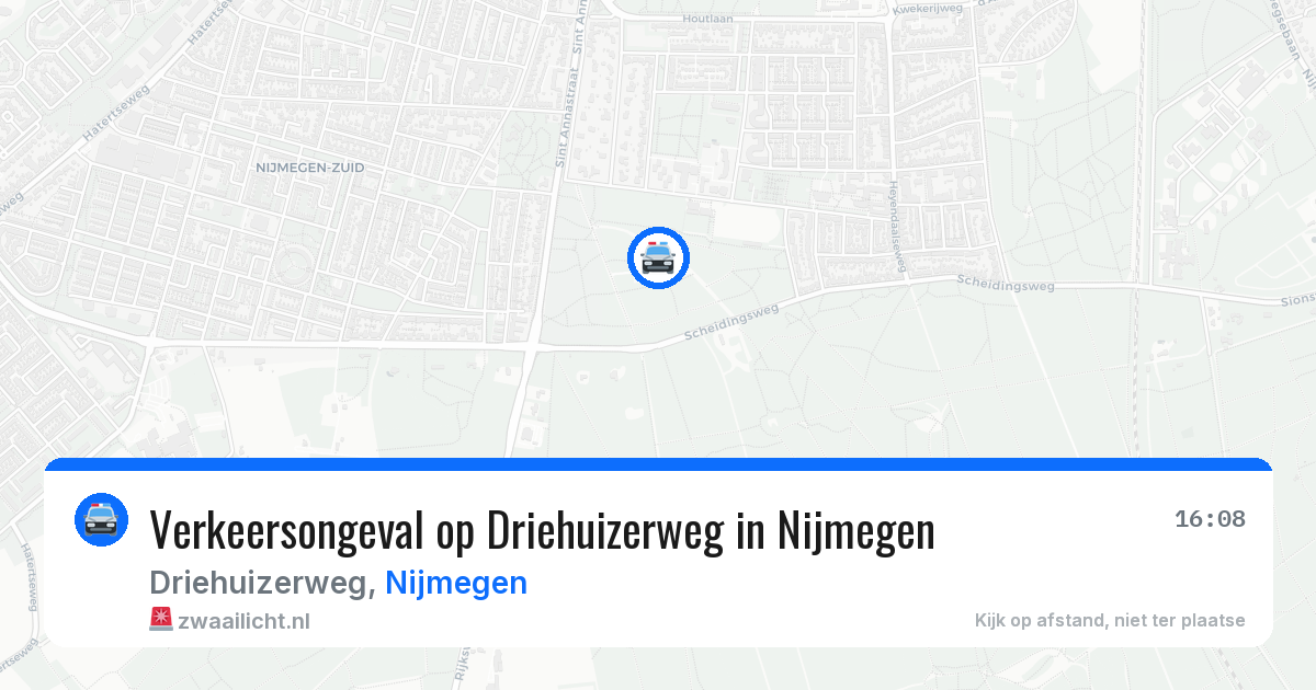 Verkeersongeval op Driehuizerweg in Nijmegen — 16 jan 2026