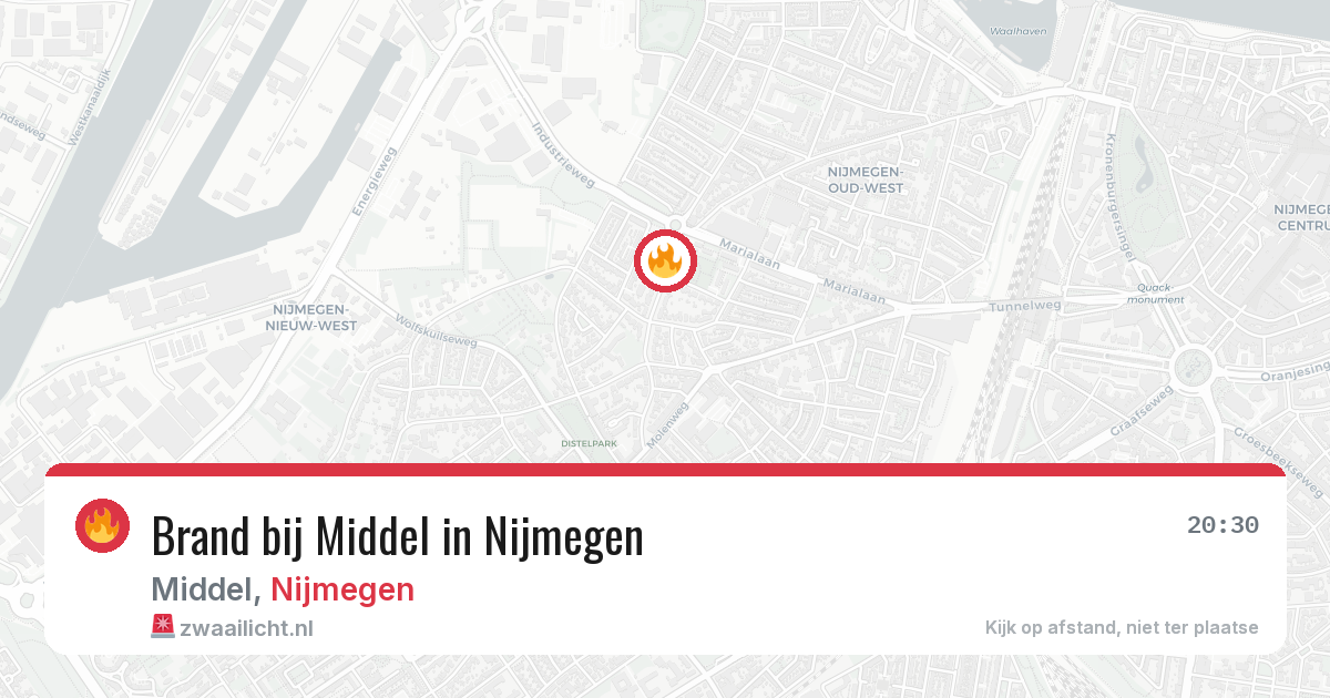 Brand bij Middel in Nijmegen — 6 jul 2026