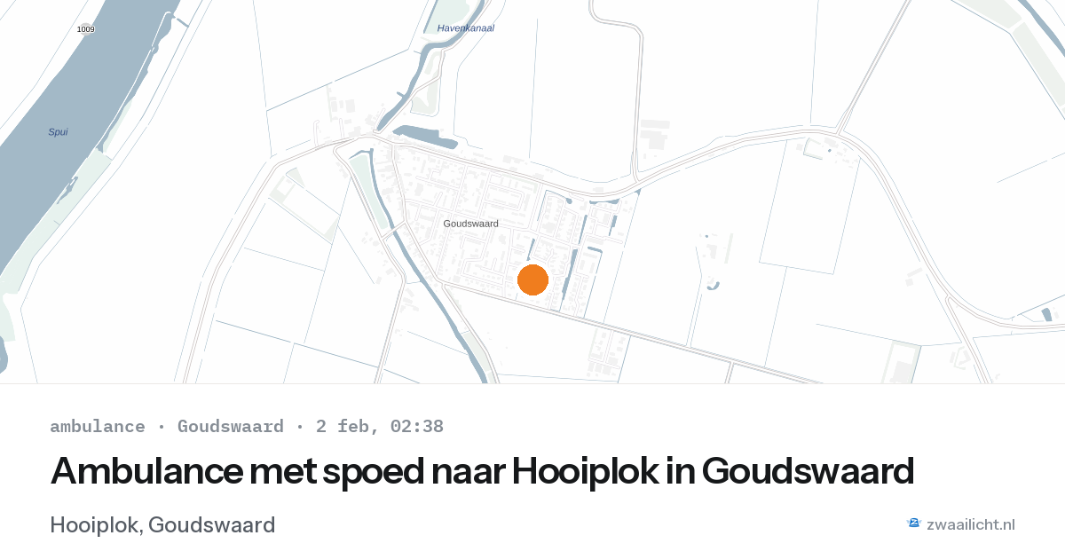 Ambulance met spoed naar Hooiplok in Goudswaard — 2 feb 2026