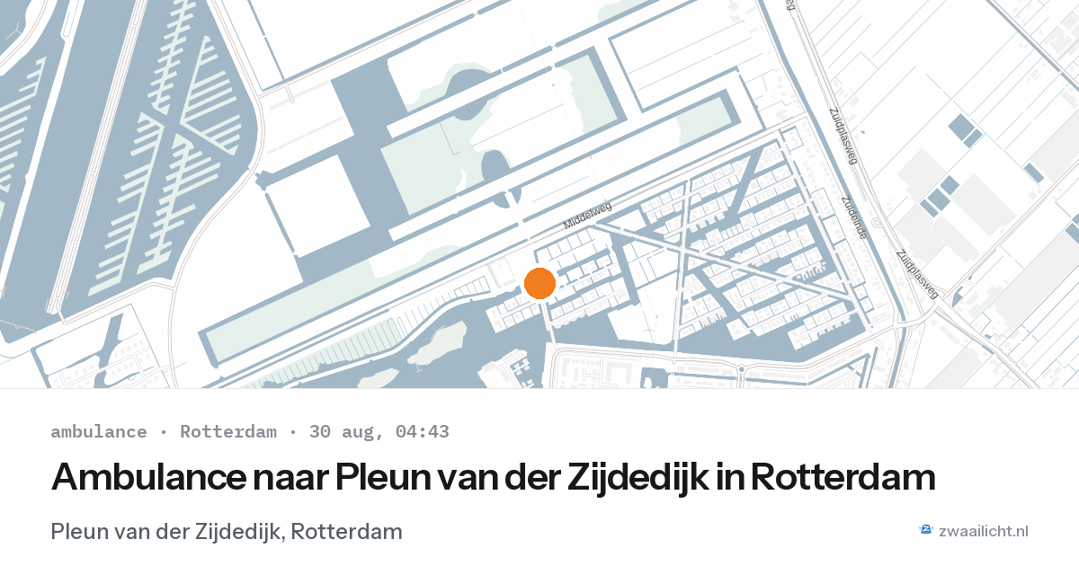 Ambulance naar Pleun van der Zijdedijk in Rotterdam — 30 aug 2026